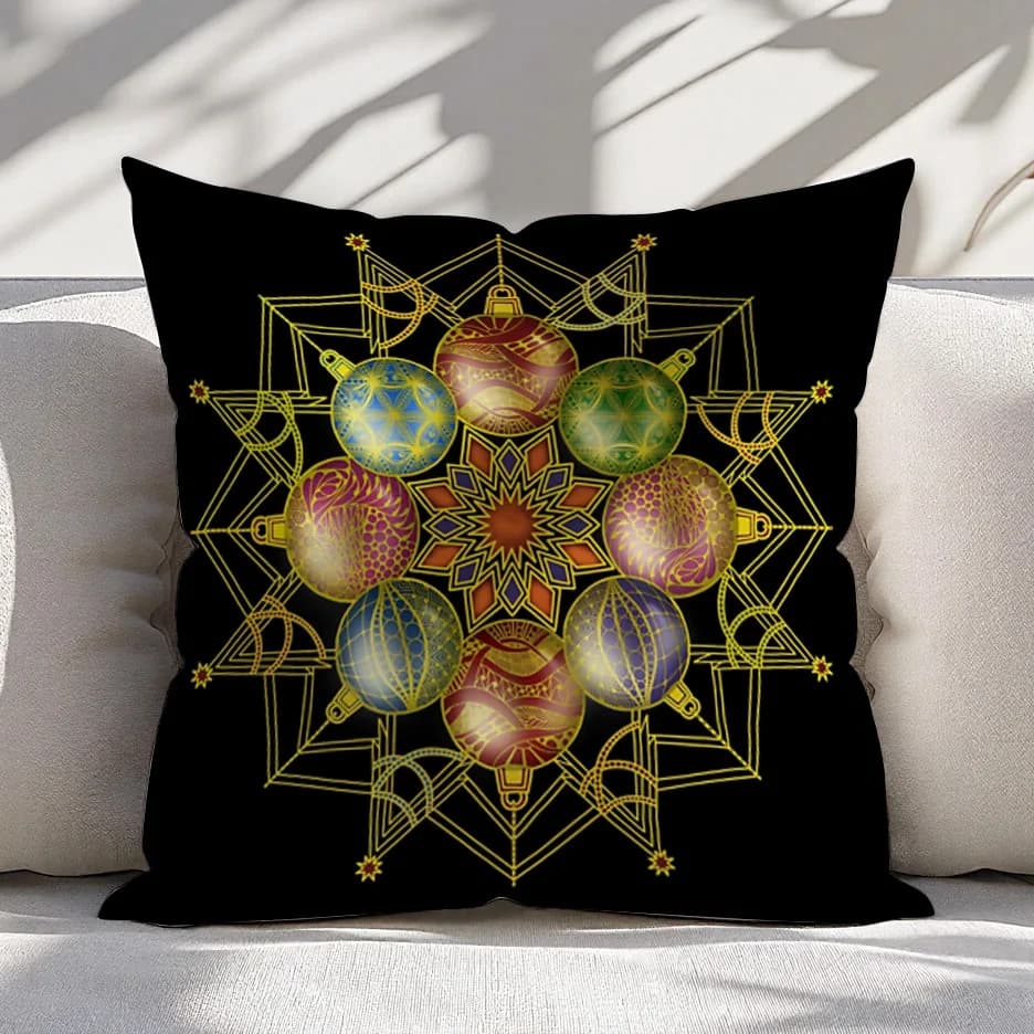 Boho Mandala Geometric Throw Pillow Cover Cushion Square Ethnic Moroccan Style Home Decor Accent Pillow 45x45cm