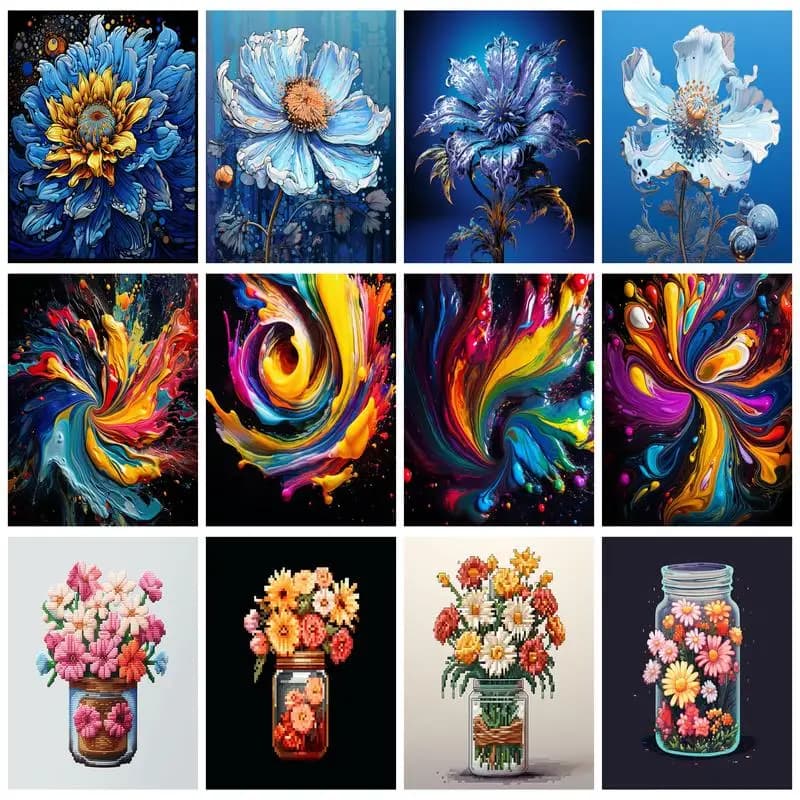 Diamond Painting Beautiful Flower Full Square/Round Rhinestone Mosaic Embroidery Cross Stitch Kit Home Decor