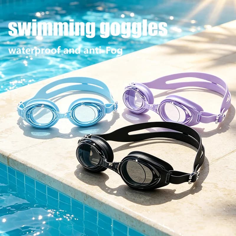 Professional Anti-Fog Swimming Goggles for Adults - UV Protection, Adjustable Silicone Fit for Men & Women, Unisex Design