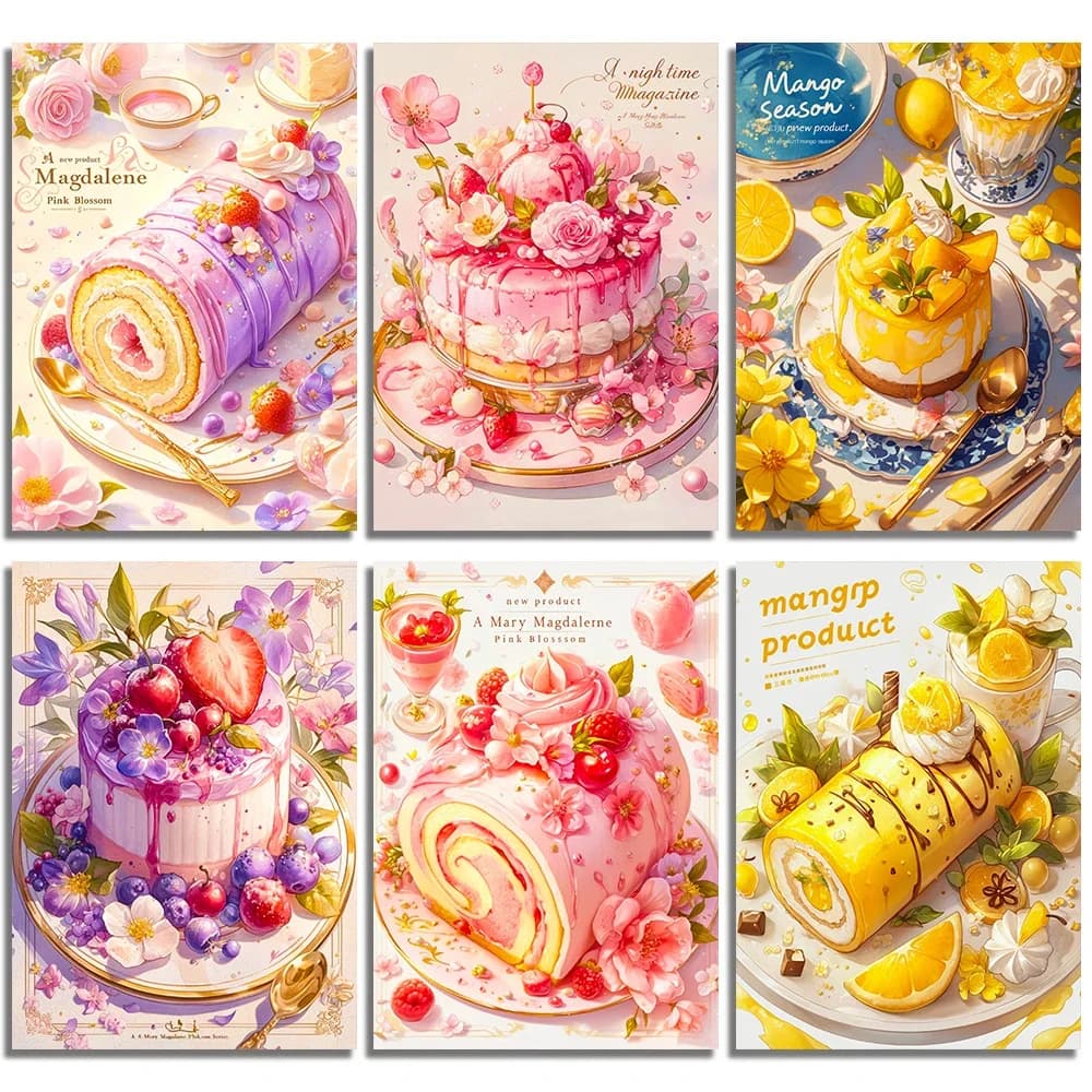 Pittura diamante paesaggio fai da te torta da dessert ricamo diamante pieno cucina cucina set punto croce arte decorazione della casa regalo