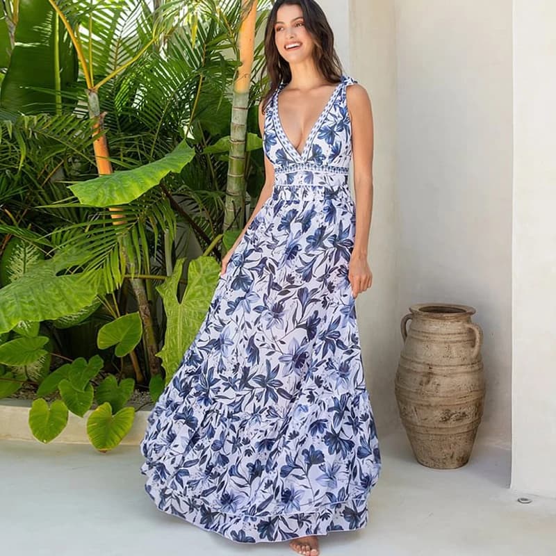 Flaxmaker Estate Nuove Donne Sexy Hawaiano Con Lacci Con Scollo A V Volant Costume Da Bagno e Sarong Donne Costumi Da Bagno Set Push Up Costume Da Bagno
