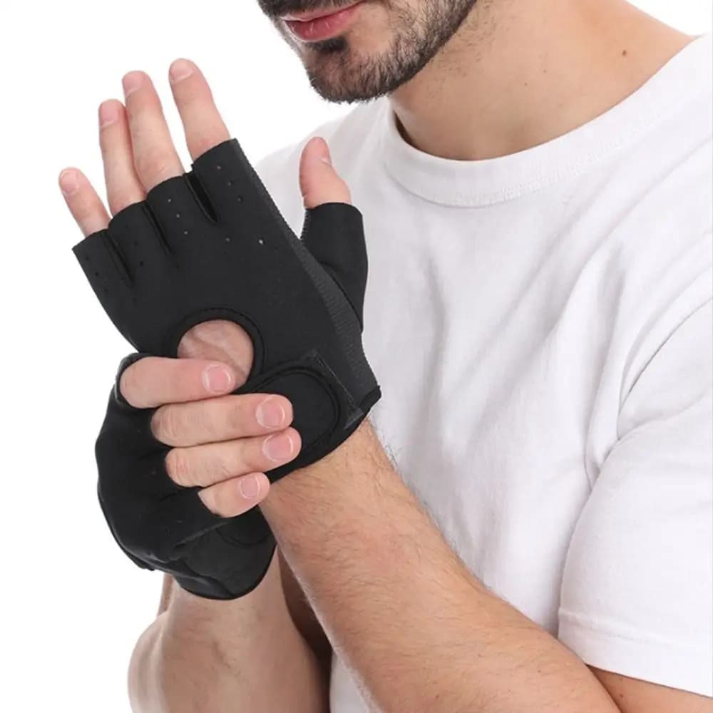 Non-slip Silicone Hollow Back Bodybuilding Training Fitness Gloves Dumbbells Gloves Weightlifting Gloves Fitness Gym Mittens