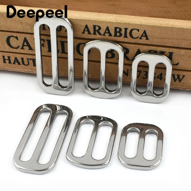 2-10 Pezzi Fibbie per Cinture in Acciaio Inossidabile da 20/25/38mm, Chiusure a Tripla Sponda per Cinghie Borsa, Ganci Regolabili per Collari per Cani, Accessori Fai-da-te