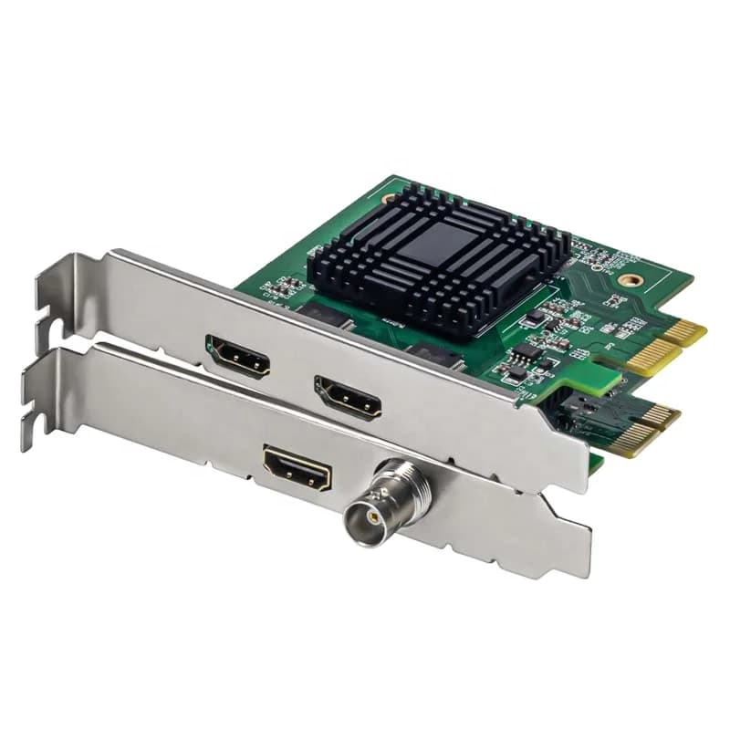 UNISHEEN UC3350HS Doppio Registratore Streaming Zoom Vmix OBS Wirecast 2 Canali HD 1080P per HDMl SDI Scheda di Capture Video Box PCIE