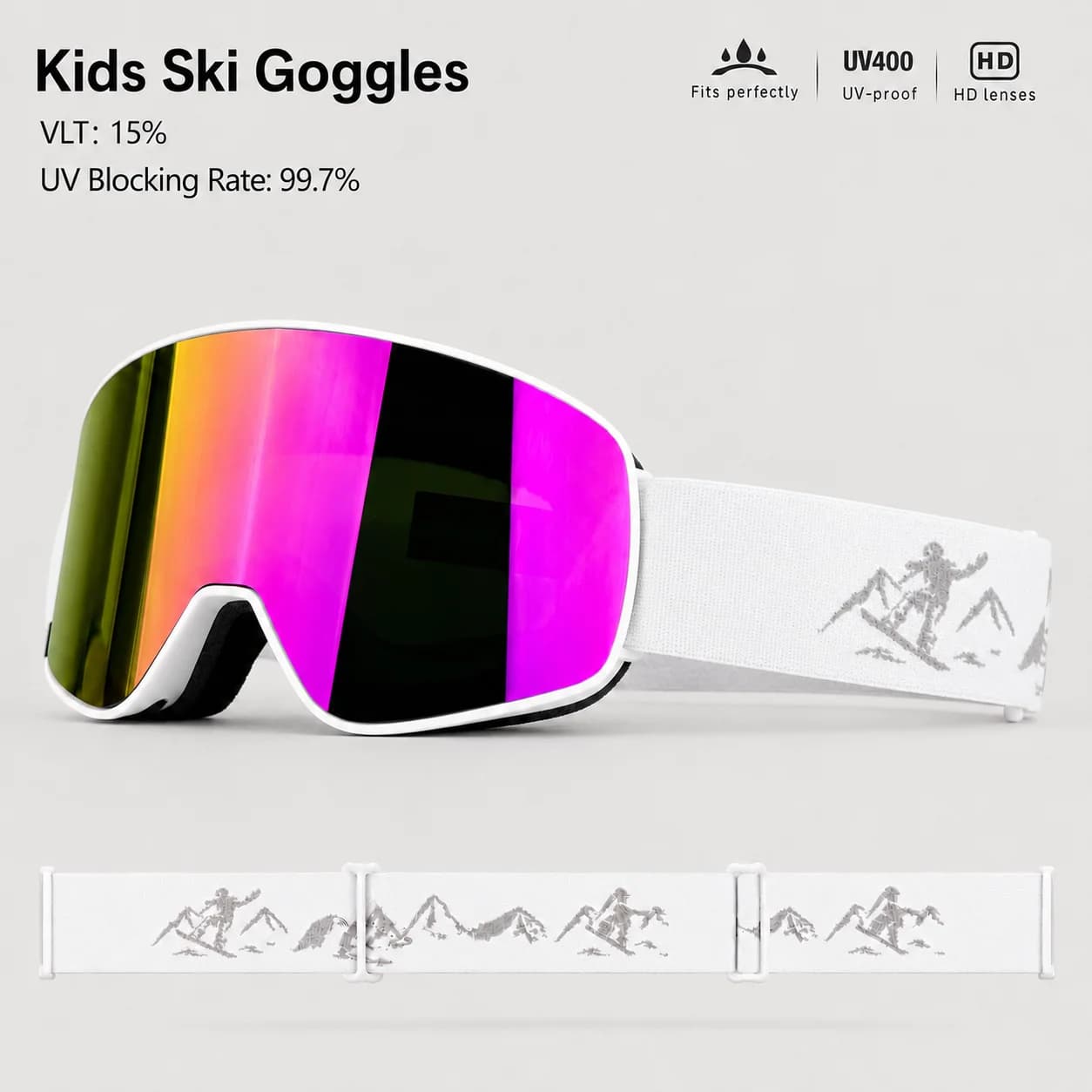 High-Quality Kids Ski Goggles, HD Anti-Fog Lens, Windproof & Dustproof, Anti-UV Protective Eyewear for Skiing and Outdoor Sports