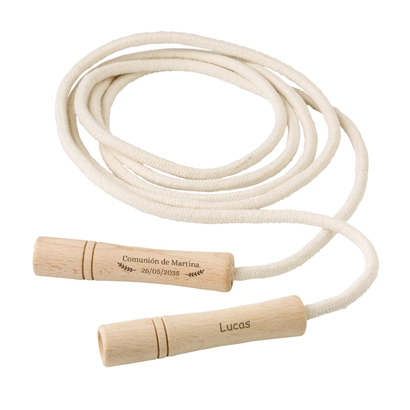 Personalized Jump Rope for Kids Custom Name Communion Party Favor Wooden Handle Skipping Rope First Communion Gift for Children