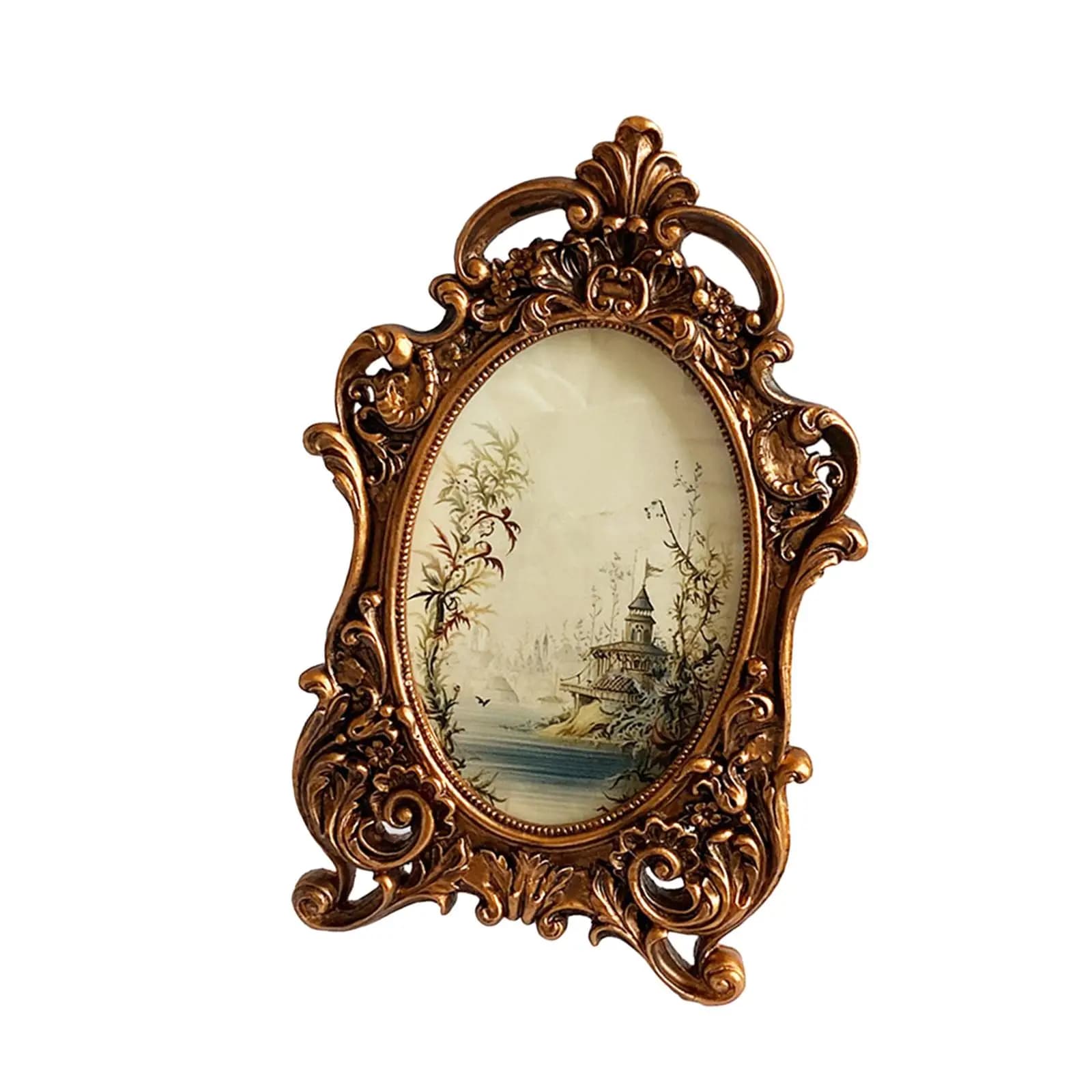 Picture Frame Antique Ren Photo Picture Holder for Hallway Desktop Bedroom