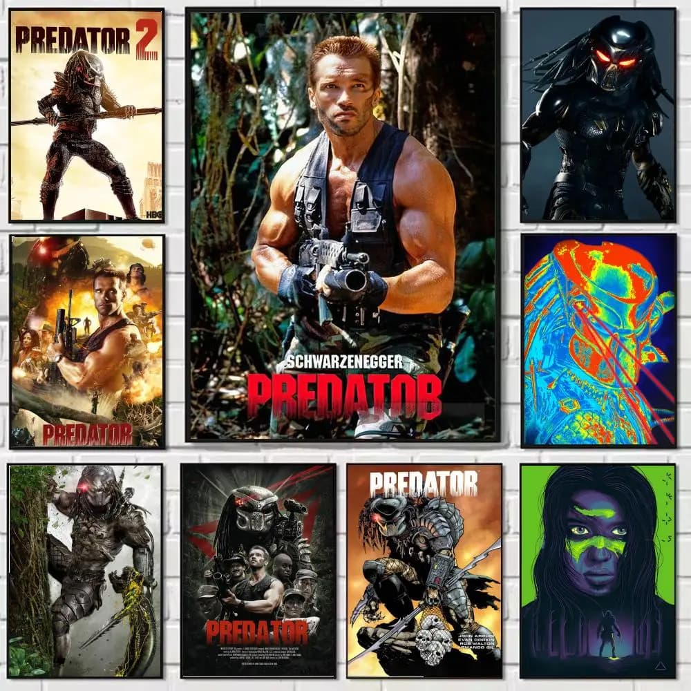 Classic The Predator Horror Movie Painting Calligraphy Canvas Poster: Crease Free Waterproof Durable All Space Wall Decor