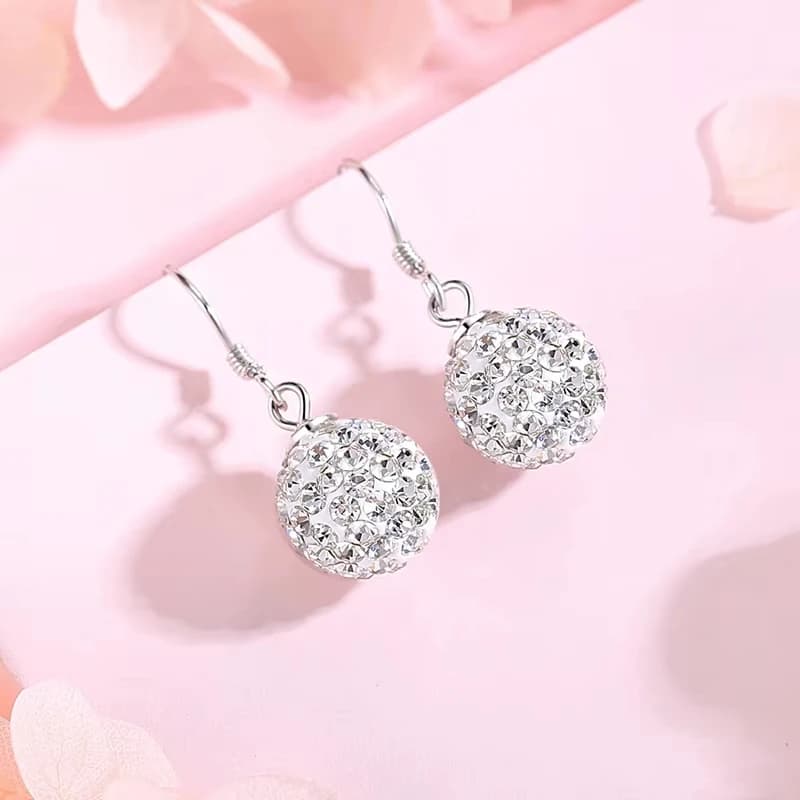 Vero argento sterling 925 gioielli originali cristalli Shambhala orecchini a sfera con zirconi per le donne nuovo regalo orecchio di moda Oorbellen