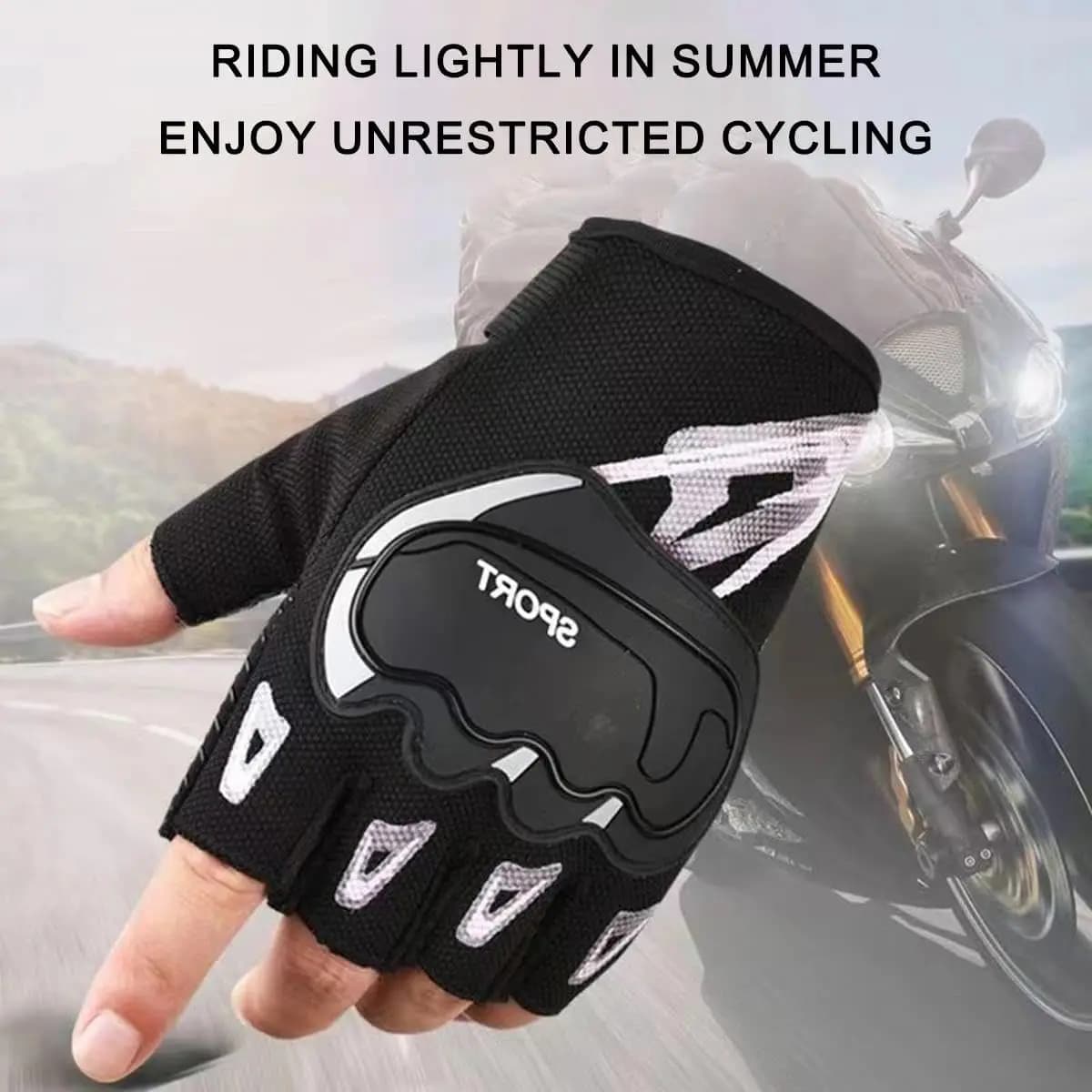 Summer Cycling Gloves Breathable Non-slip Half-Finger Gym Fitness Tactical Gloves Unisex Outdoor Motocycle Riding Gloves