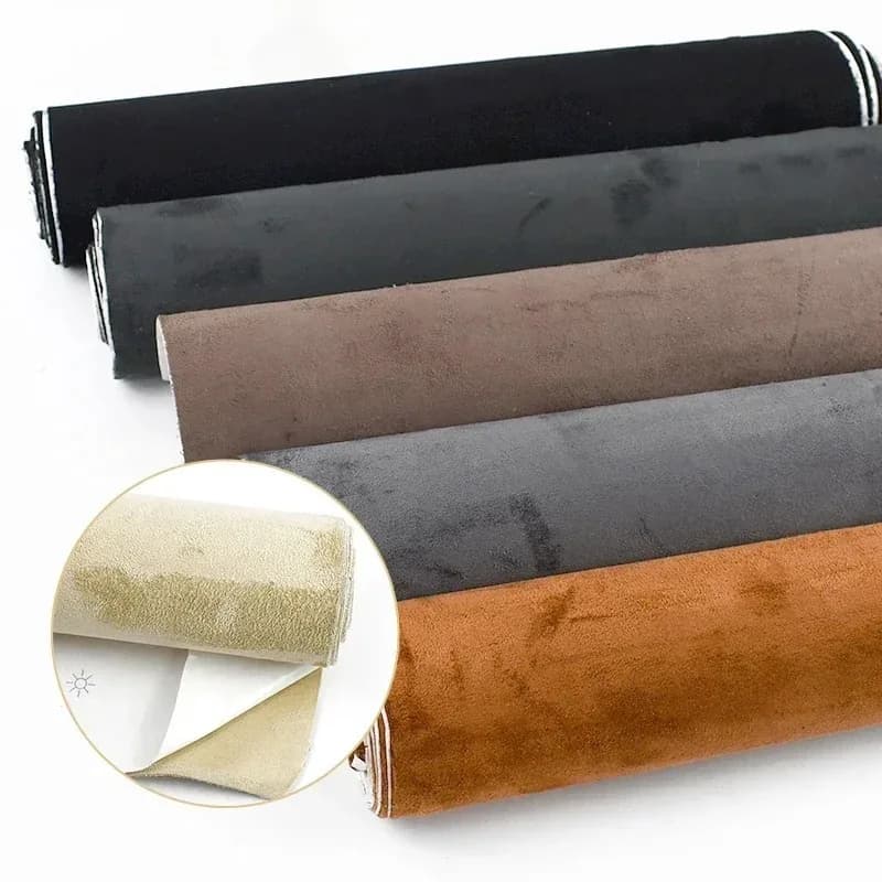 20x30 cm-50x150 cm Tessuto autoadesivo in pelle sintetica Tessuti adesivi in pelle scamosciata per metro Porta interna auto Panno in velluto Finiture fai da te