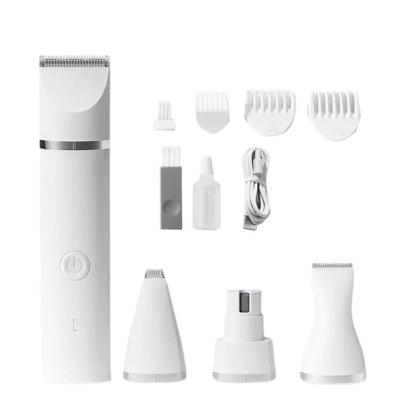 ABKS-Pet Hair Trimmer Grooming Set, Low Noise Claw Trimmer, Rechargeable Cordless Silent Nail Grinder