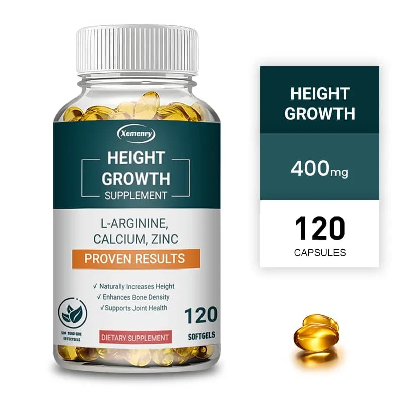 Supplements to strengthen height - with calcium, vitamin D3 - for healthy development and natural growth of children and adolescents