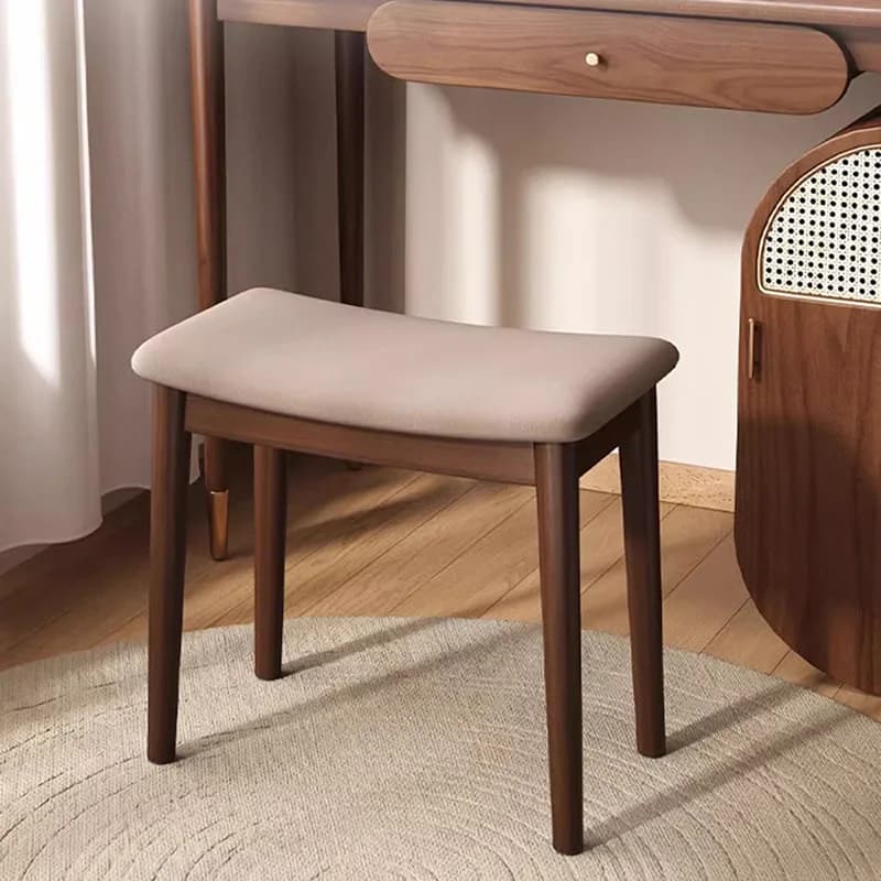 Sgabello da toeletta in legno massello di lusso leggero, sgabello da toeletta semplice, sgabello per cambio scarpe, sgabello da toeletta per camera da letto femminile