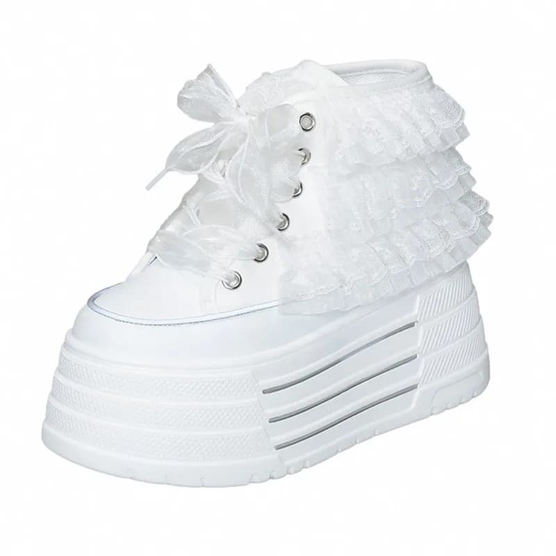 Luxury High-quality Chunky Sneakers Round-toe Lace-up Waterproof Platform Fashion Comfortable Anti-slip Breathable Women's Shoes