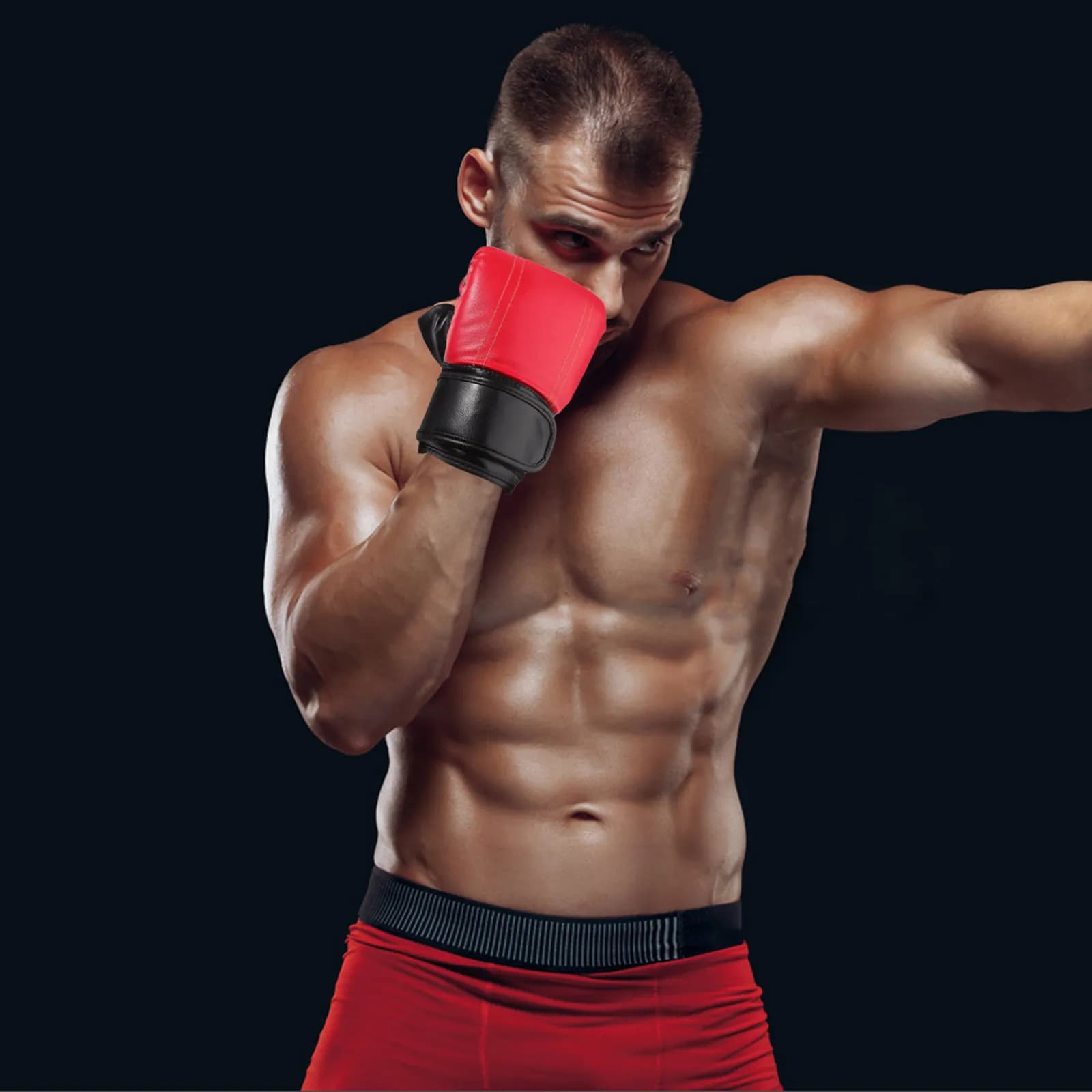 Boxing Gloves Workout for Women Grappling Half-finger Fitness Gym Red Fighting