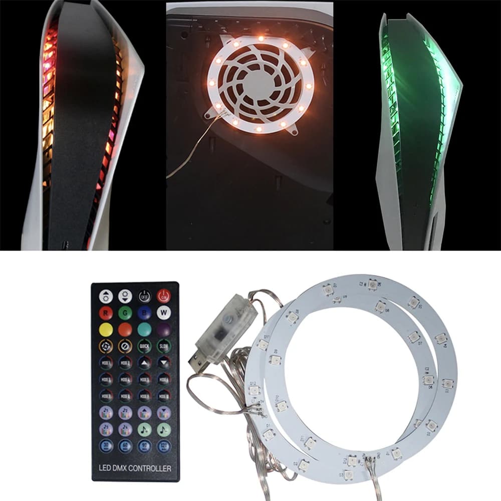 Per console PS5 Striscia luminosa a LED RGB Telecomando intelligente USB Barra luminosa decorativa Pickup 8 effetti di illuminazione