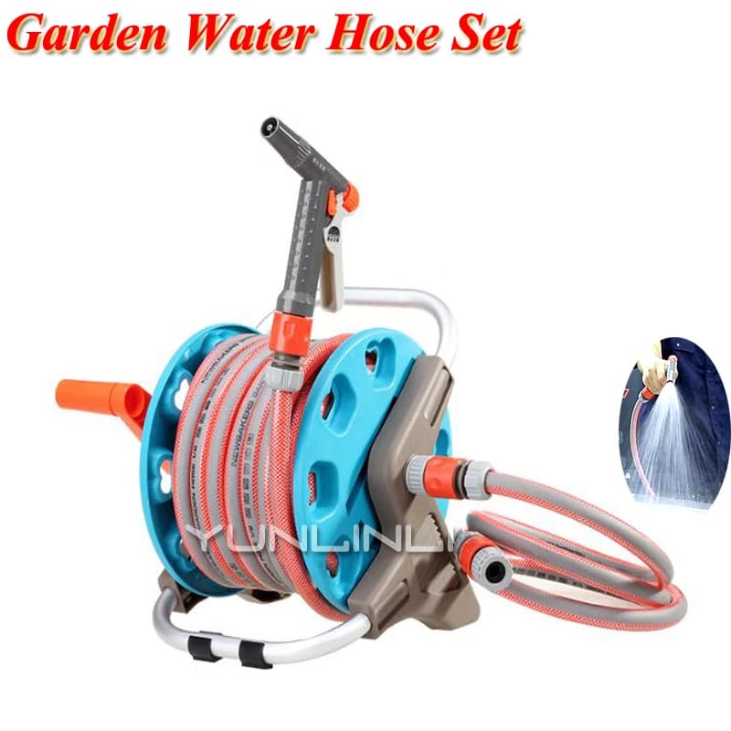 Tubi portatili da 10-20 m Set di attrezzi da giardino Tubo dell'acqua per lavatrice per auto con pistola a spruzzo e kit di attrezzi per supporto di stoccaggio ks-2015HT