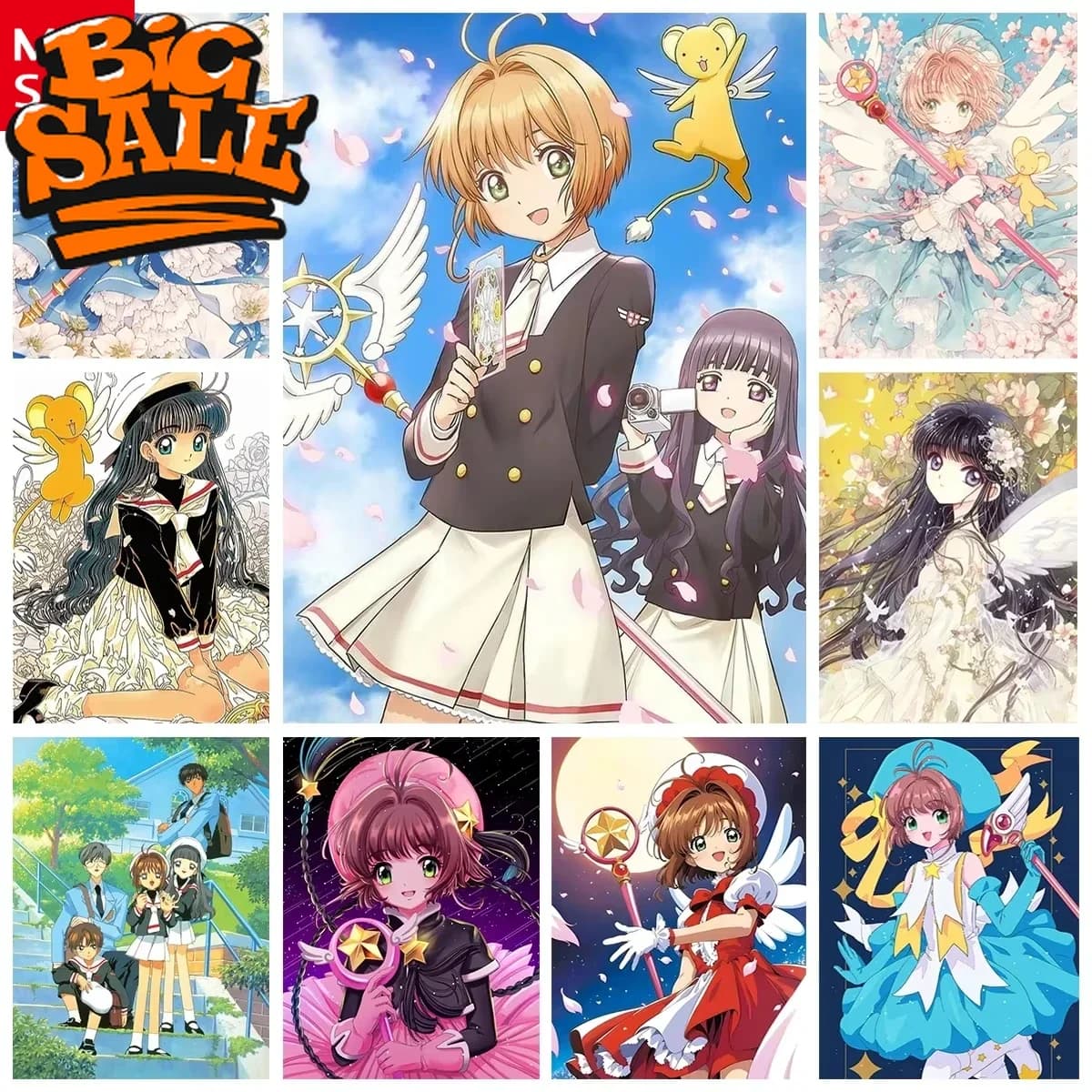 Dipinto ad olio con i numeri Anime giapponesi Card Captor wall art casa soggiorno camera da letto bar decorazione estetica senza cornice senza