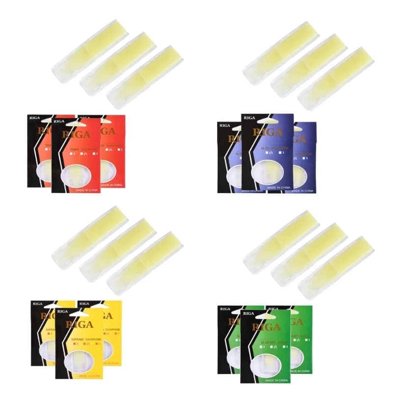 G92F 3Pcs Resin Alto Sax Saxophone Reeds Alto bE Saxophone Reeds Strength 1.5, 2.0, 2.5 for Clarinet, Soprano or Alto Sax