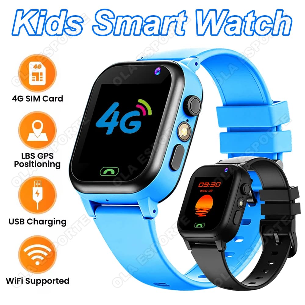 4G SIM Card Bambini Smartwatch LBS Posizionamento GPS Chiamate senza fili Smart Watch Ricarica USB Orologi sportivi per bambini 2026 Nuovo