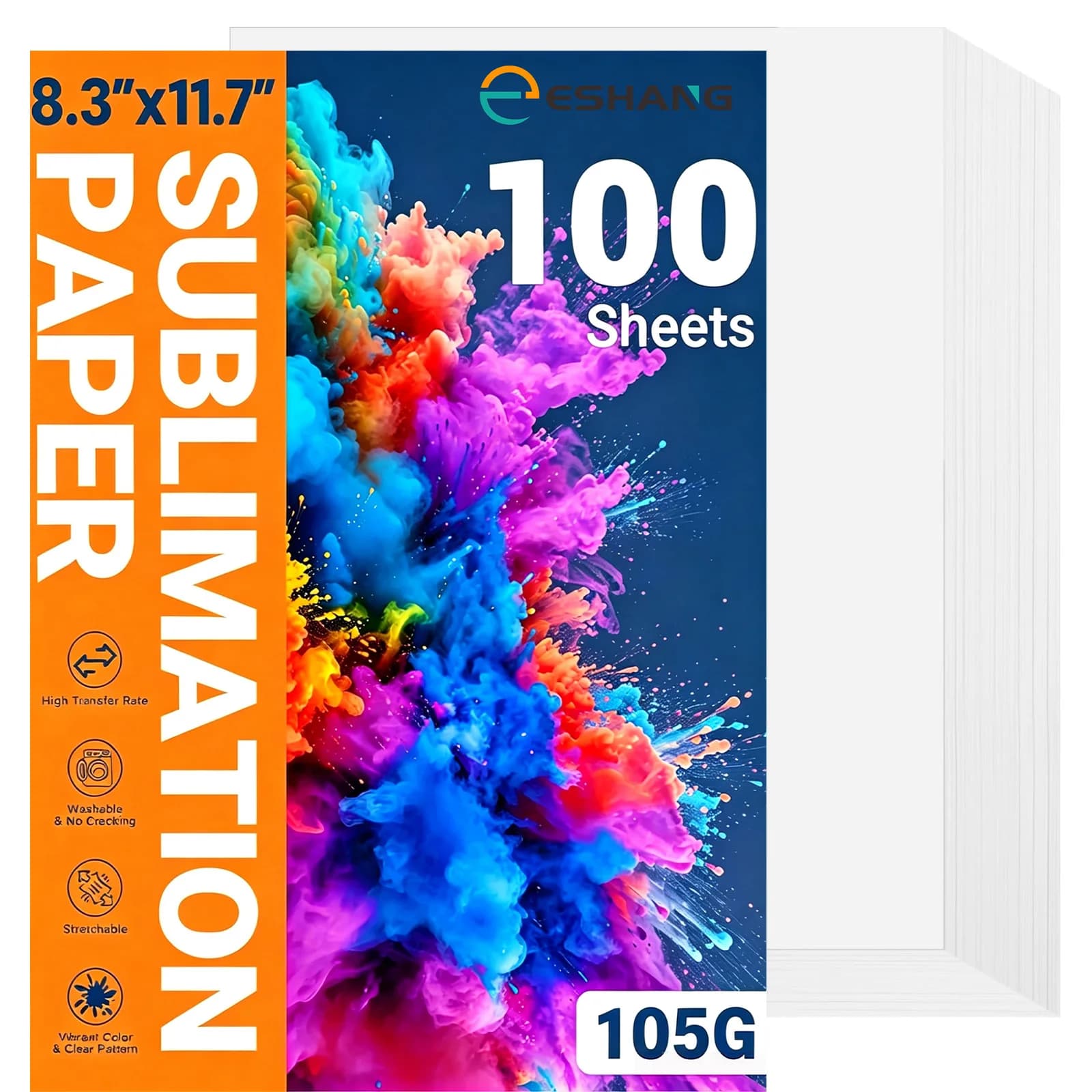Sublimation Paper A4 100 Sheets 105gsm Perfect for T-Shirts, Mugs, and Light Fabric - Use with Sublimation Ink & Printer