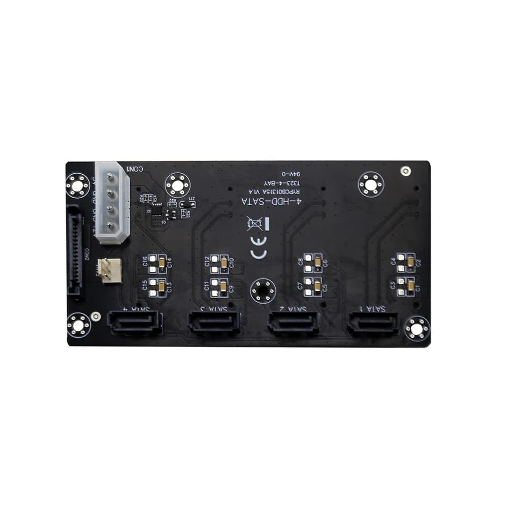 4 Bay SATA Hard Drive Adapter Board - Expand Storage Up to 4 Drives 9V CE Certified, for PC, Server, NAS - V1.2