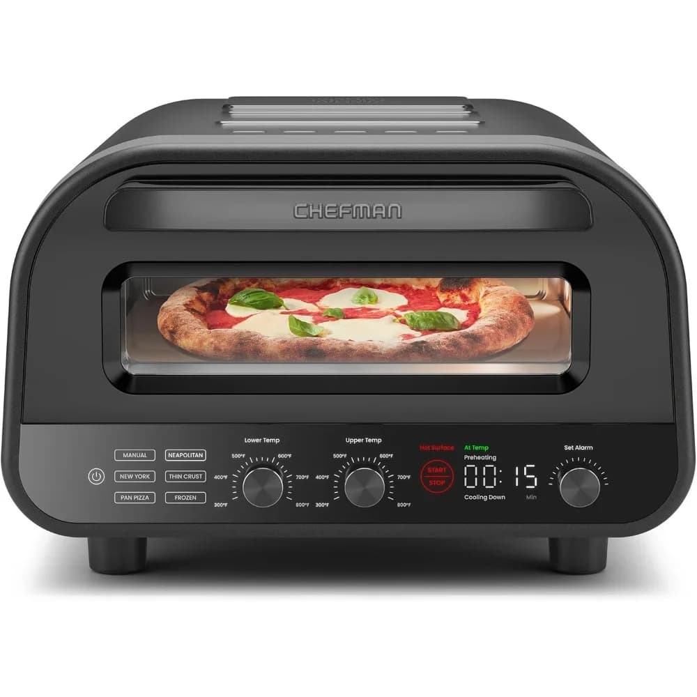 Forno Elettrico per Pizza da Interno, 12 Pollici, da Appoggio, Riscaldamento fino a 800 Gradi, Spedizione dagli Stati Uniti ° Forno con pala per pizza e 5 preimpostazioni touch screen