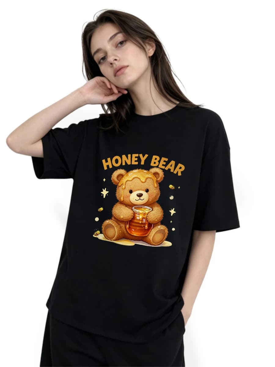 T Shirts Flap Pocket Relaxed Round Neck Covered Secure Female Traditional Youthful Fantasy Slim-Fitting Streetwears Polychrome