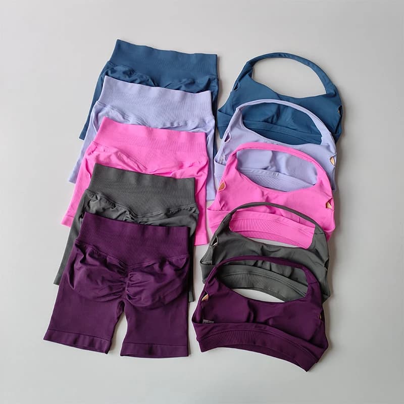 Sexy American Neck Beautiful Back Waist High Fishing Bras Sports Shorts Jumpsuit Pilates collection vests yoga workout fitness set bras
