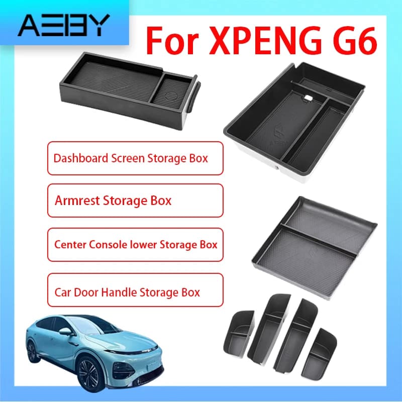 AEBY Auto Bracciolo Centrale Scatola di Immagazzinaggio Per Xpeng G6 2023-2025 Cruscotto Vassoio Maniglia Della Porta Organizzatore Riordino Accessori Interni