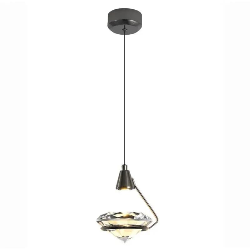 Luxury pendant lamp shaped as a crystal diamond, long, per bedroom, bedside table, hallway, reception, bar, entrance, restaurant