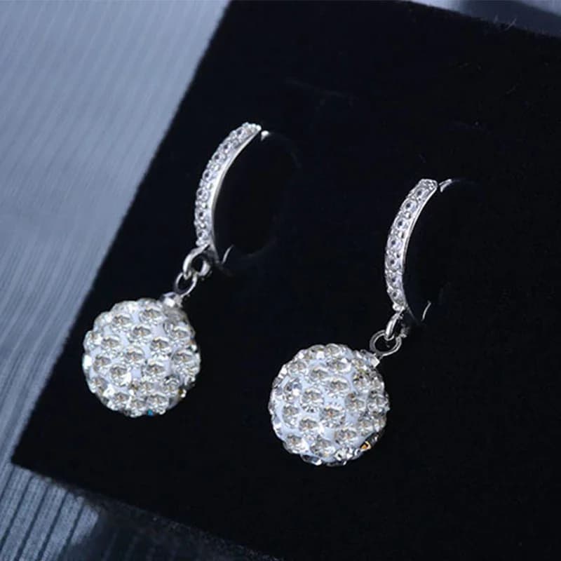 Orecchini in argento sterling 925 alla moda, gioielli in cristallo trasparente con zirconi, orecchini rotondi con perno per donne, ragazze, bambini, signora, regalo