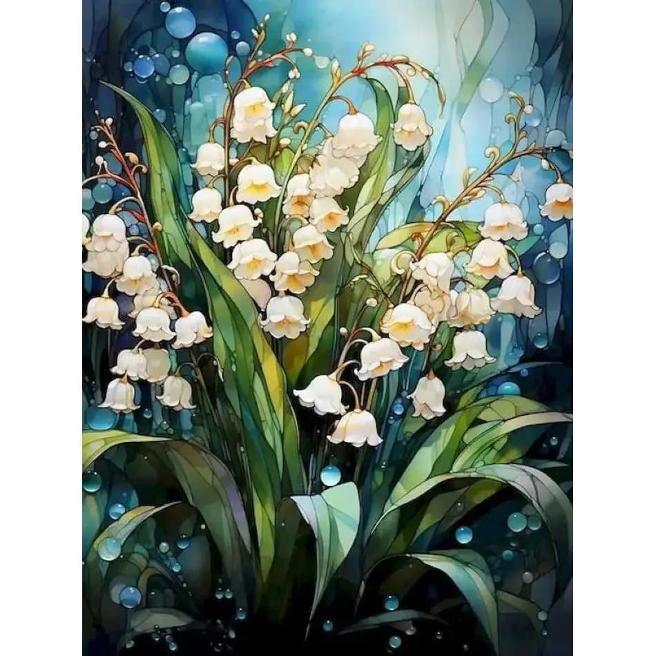 RUOPOTY White Flower Diamond Painting Kits Painting Decor Diy Gift Flower Full Round Interior Handicraft Art Rhinestone Art