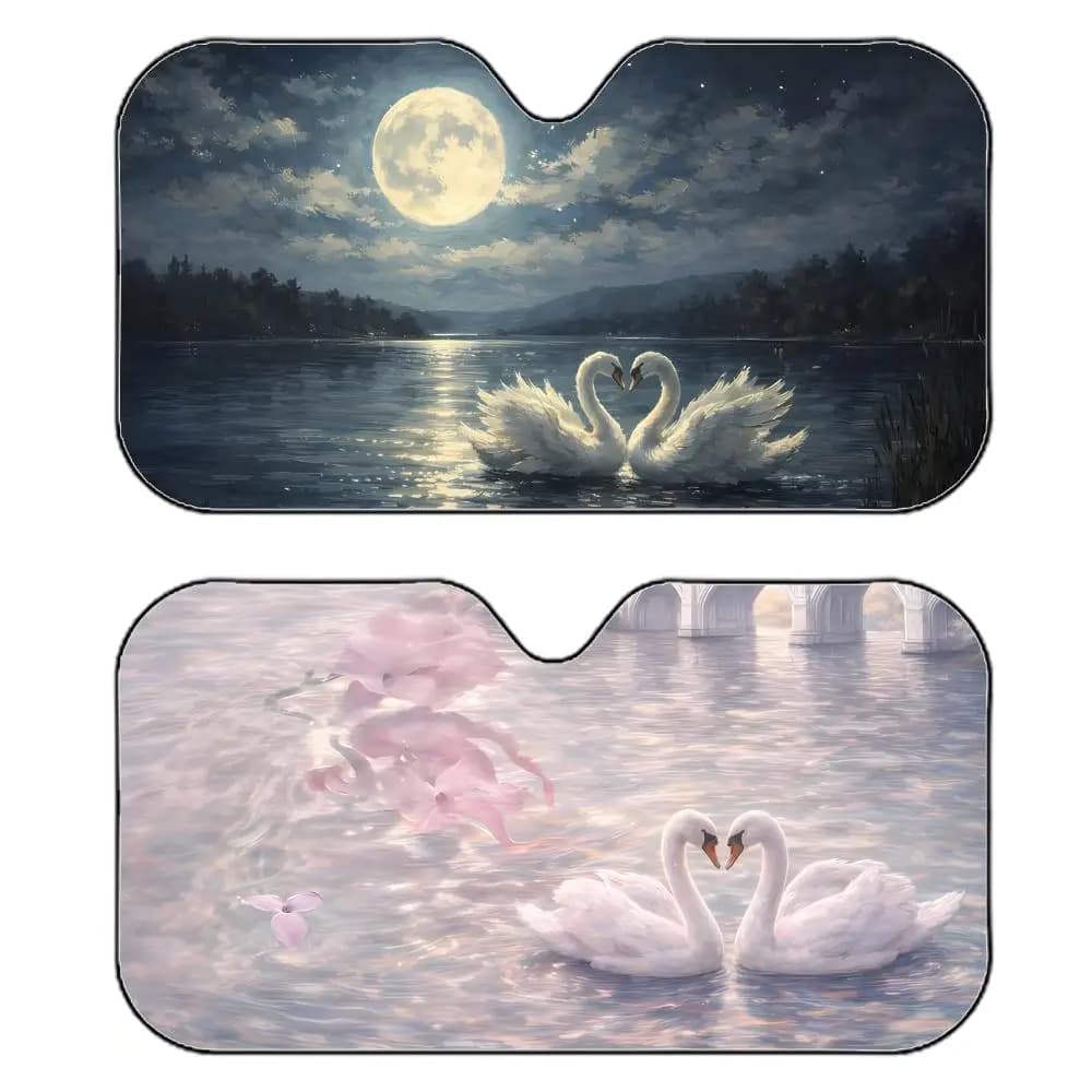 Elegante e Iconico Parasole a Forma di Cigno, Riflettente per Parabrezza Auto, Anti-UV, Isolamento Termico, Parasole Riutilizzabile