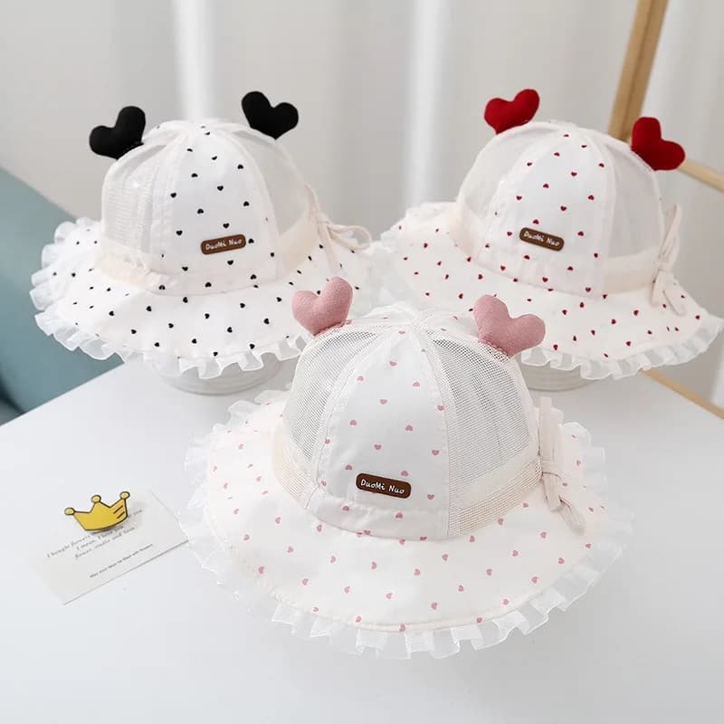 Cappello Estivo per Neonati, Traspirante in Rete, Protezione Solare, Cappello a Secchiello per Bambine, Protezione UV, Leggero, Cappello da Pesca
