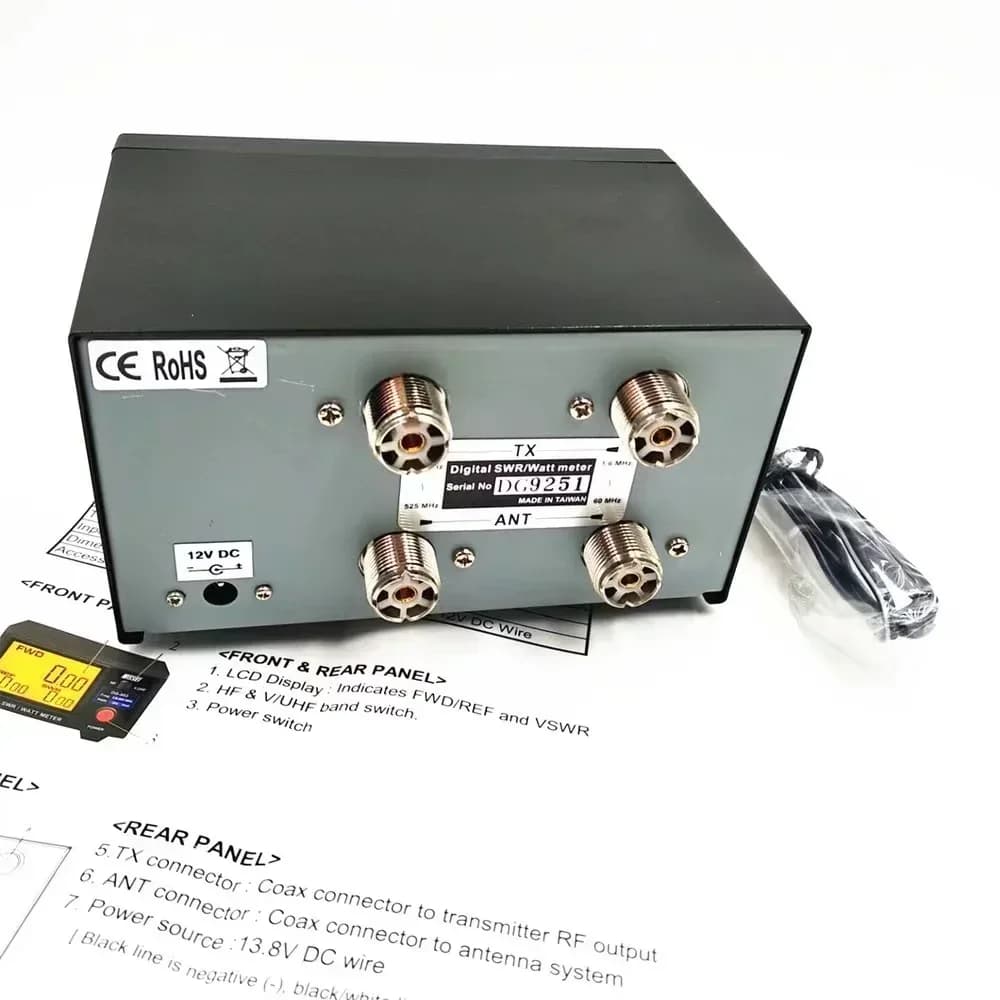 2026 DG-503 DG503 DG 503 Nissei Misuratore Digitale SWR/WATT 1.6-60MHz/125-525MHz per Radio Ricetrasmittenti, Walkie Talkie e Ricetrasmettitori Mobili