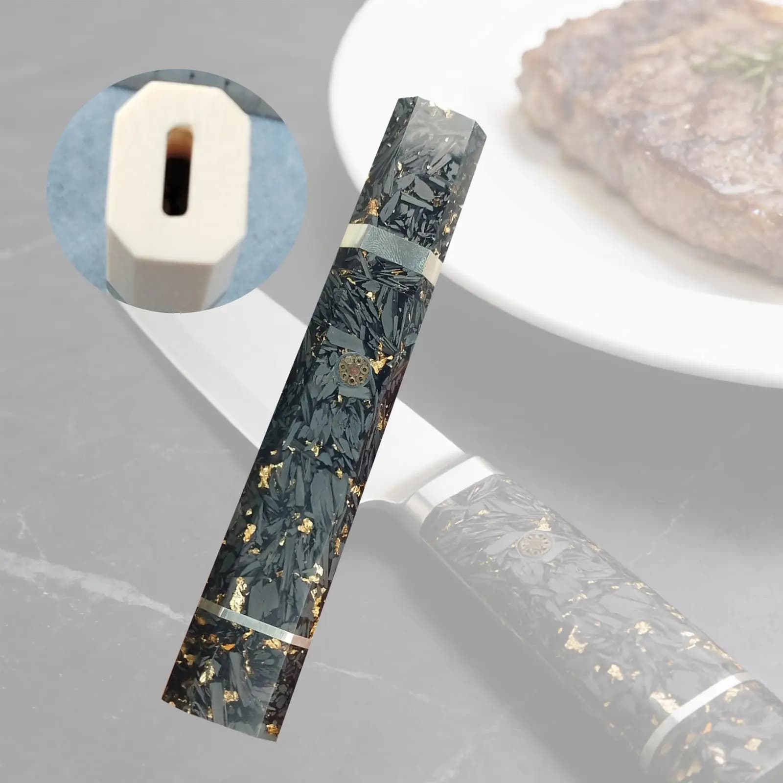 Kitchen knife handle, ergonomic octagonal handle, handicraft accessories, chef knife spare, sashimi tool repair