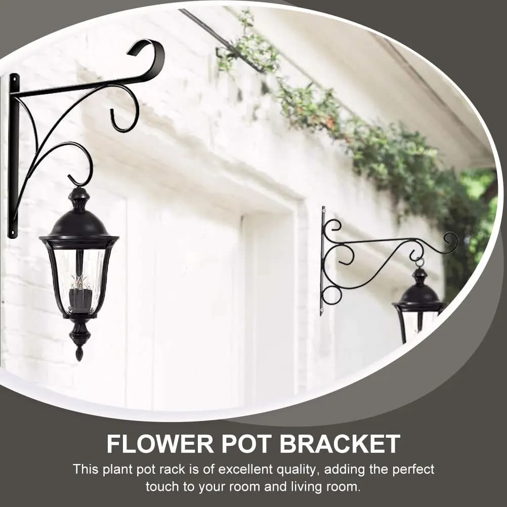 Gancio per appendere vasi di fiori, design robusto in ferro, supporto decorativo leggero per appendere piante, per uso domestico, in giardino, in balcone, per interni