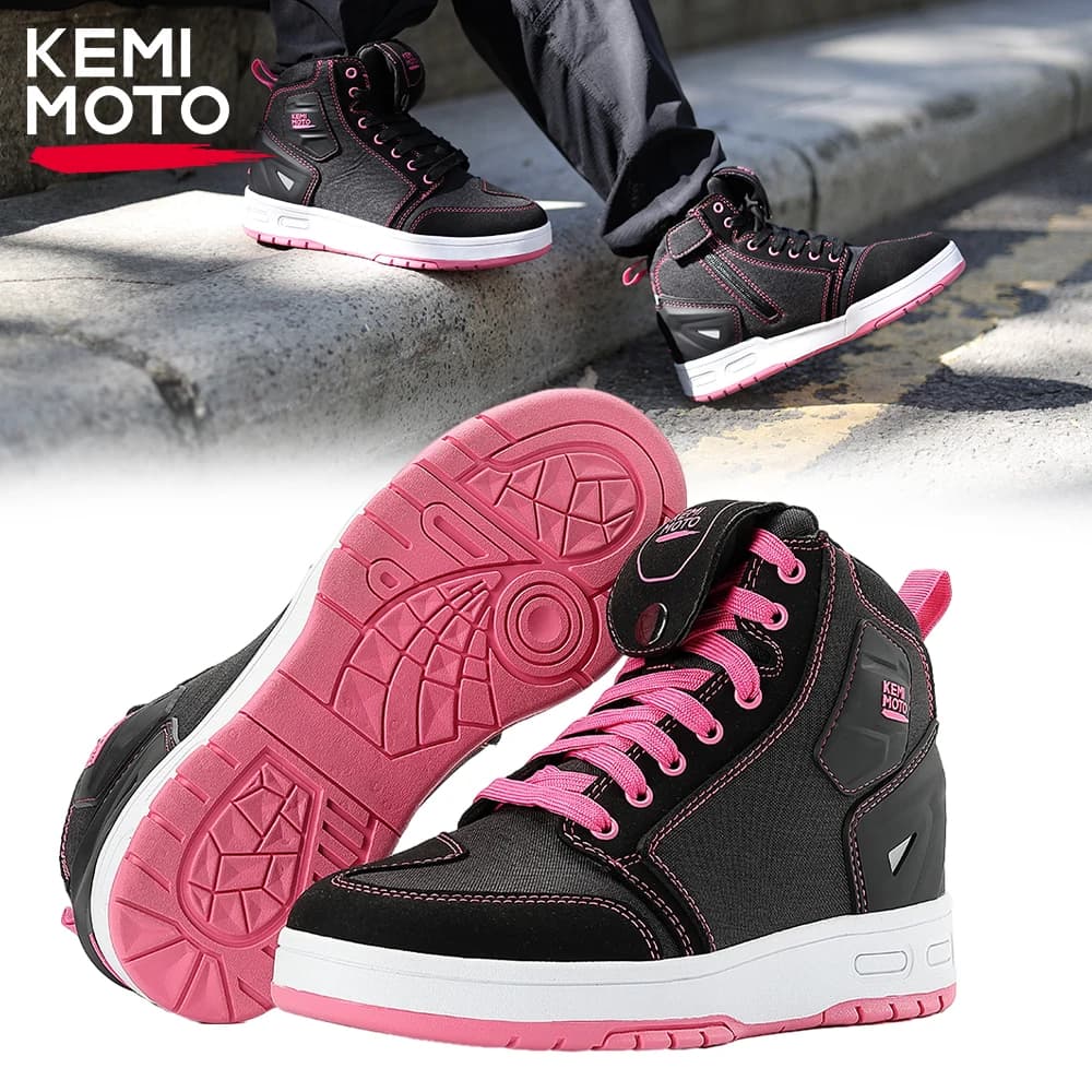KEMIMOTO Casual Motorcycle Shoes Women’s Riding Boots Ankle Guard Breathable for Daily Wear for Outdoor Motobike Cycling