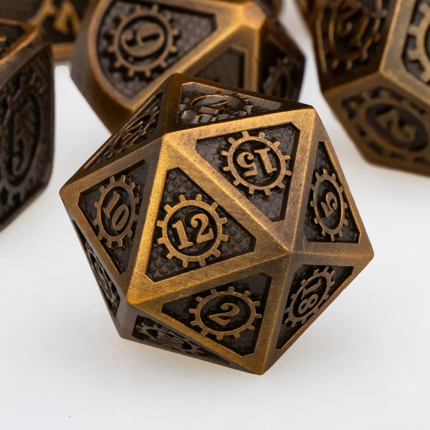 Set di Dadi in Metallo DND per Dungeons and Dragons, 7 Pezzi, Dadi Poliedrici per Giochi di Ruolo D&D, D20 D12 D10 D8 D6