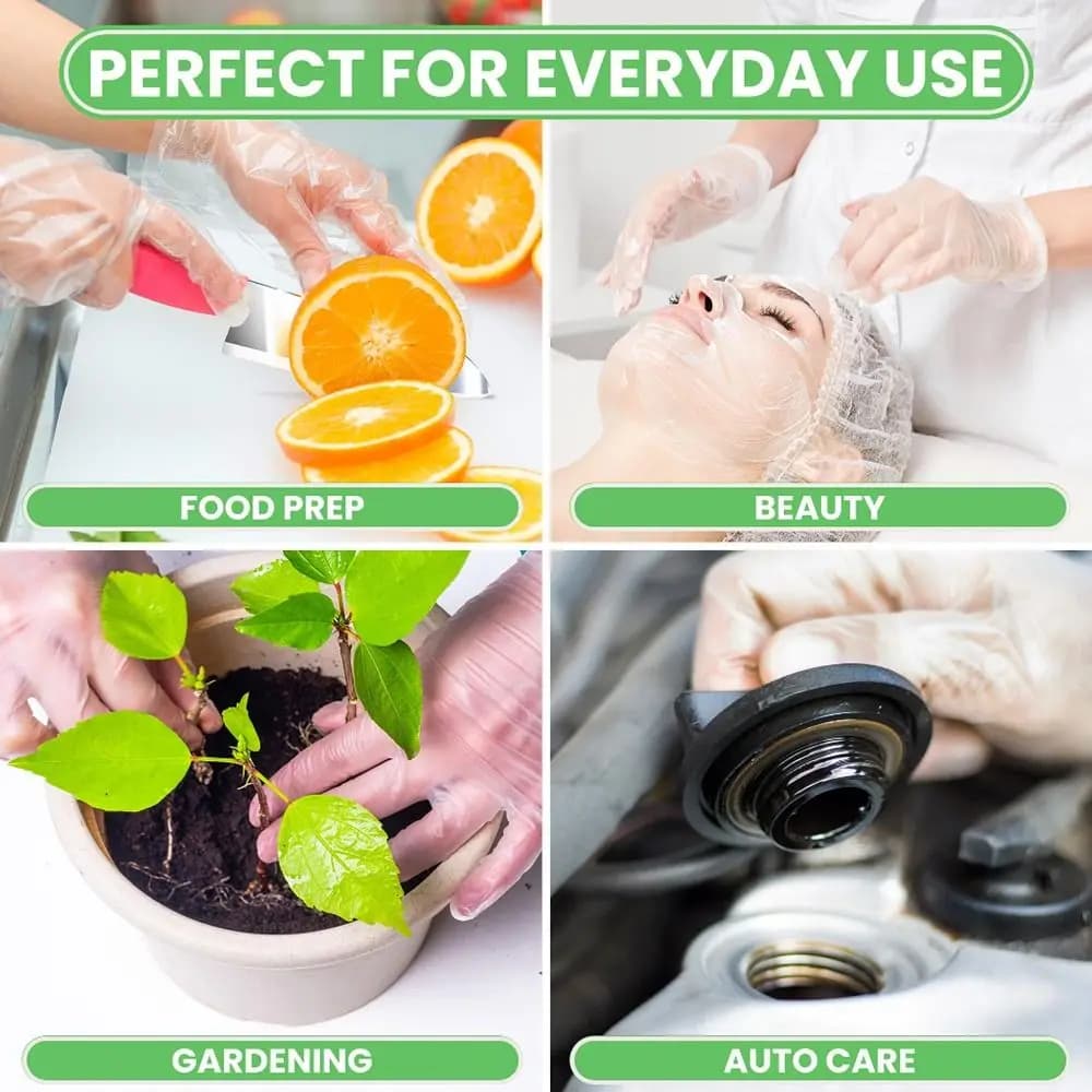 100Pcs Household Acid Work Safety Disposable Gloves Food Grade TPE Cleaning Gloves Non-Slip Transparent Latex Free Gloves