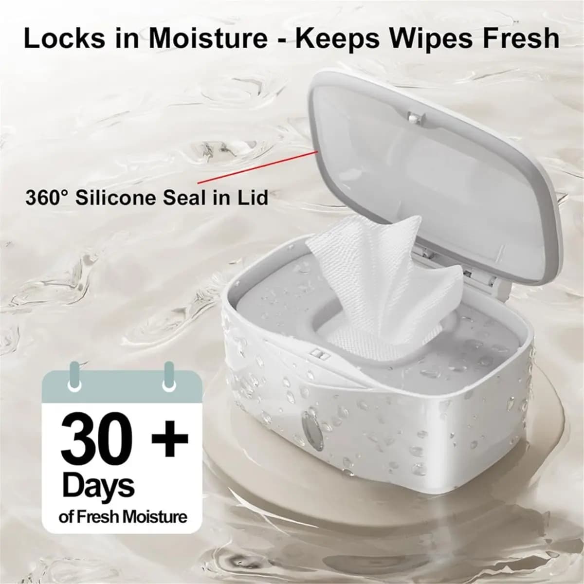 2026 New Wipes Dispenser with Weighted Plate, Perfect Pull Baby Wipe Holder, Refillable Wipe Container, Keeps Wipes Freshs