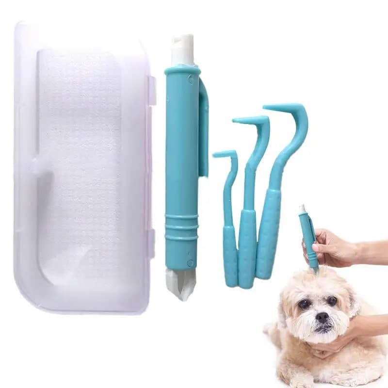 Cane Tick Remover 4 Pz/set Tick Pulsi Remover Pinzette Set Gatto Cane Toelettatura Clip Per Insetti Gattini Rimozione Pidocchi Strumenti di Pulizia Dell'animale Domestico
