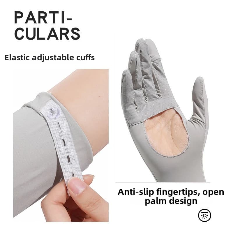 Thin Solid Color Long Sleeve Sun Protection Non-slip Sunscreen Sleeve Gloves Breathable Flip Summer Arm Cover Riding