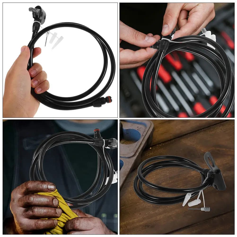 2Pcs Universal Bike Pump Adapter Hose Set Frost Resistant for Bicycle Tire Inflation Ball Pump Air Compressor Extension Cycling