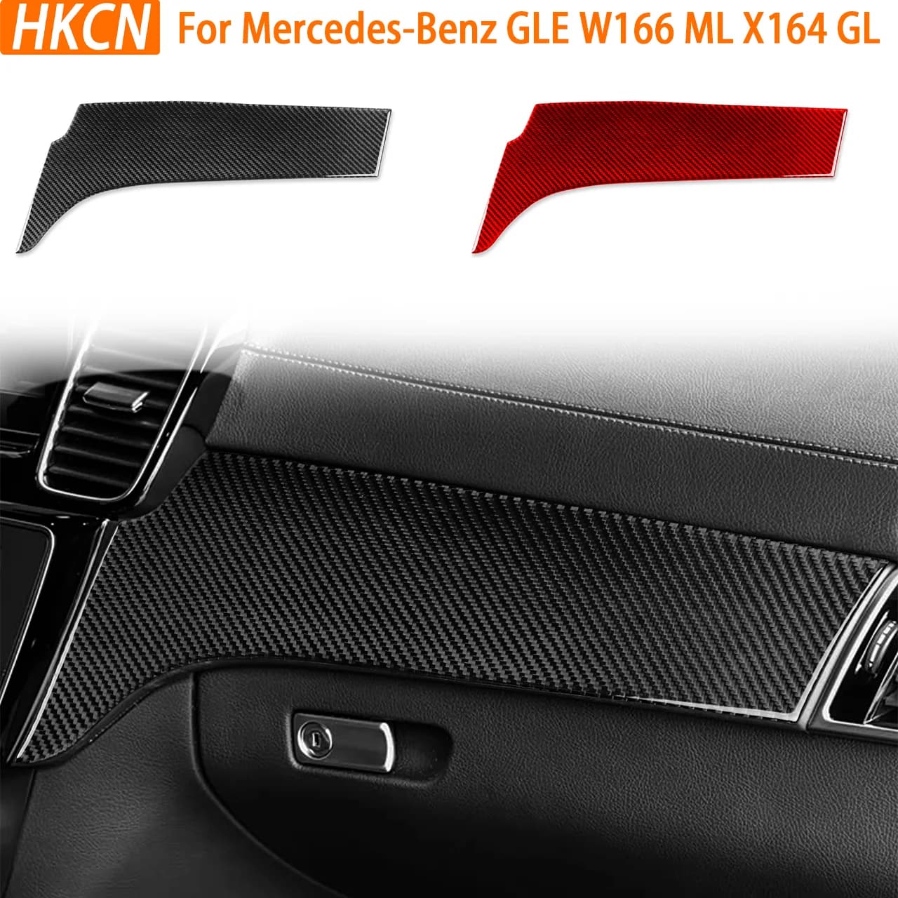 For Mercedes-Benz GLE W166 ML X164 GL, Carbon Fiber Cover for Dashboard Lightweight, Decorative Sticker for Interior Accessories