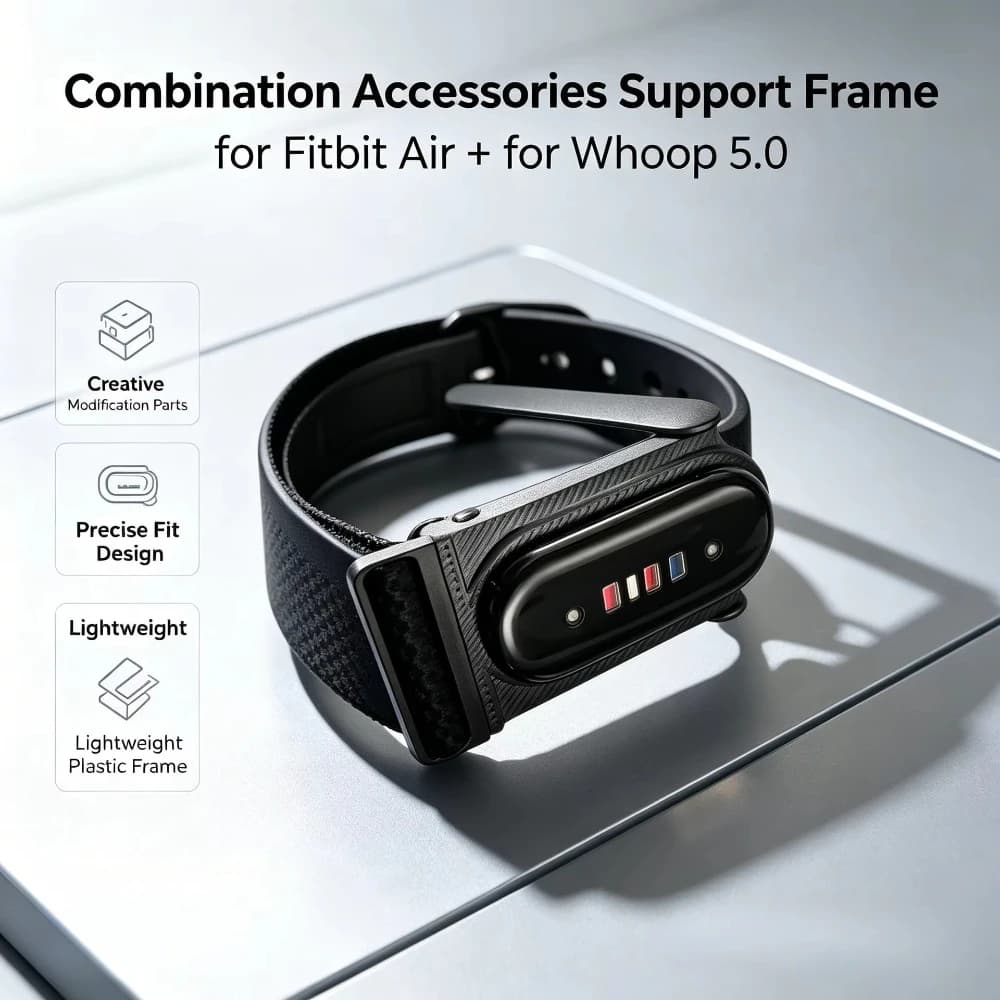 Black Modification Watch Case Adapter for The Fitbit Air + Whoop 5.0 Combot,Device Stack Holder, Smart Band Creative Accessory