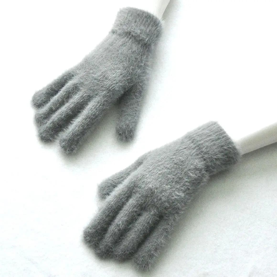 Guanti caldi in peluche addensati invernali da donna per studenti nuovi guanti da sci da ciclismo all'aperto in velluto di visone tinta unita