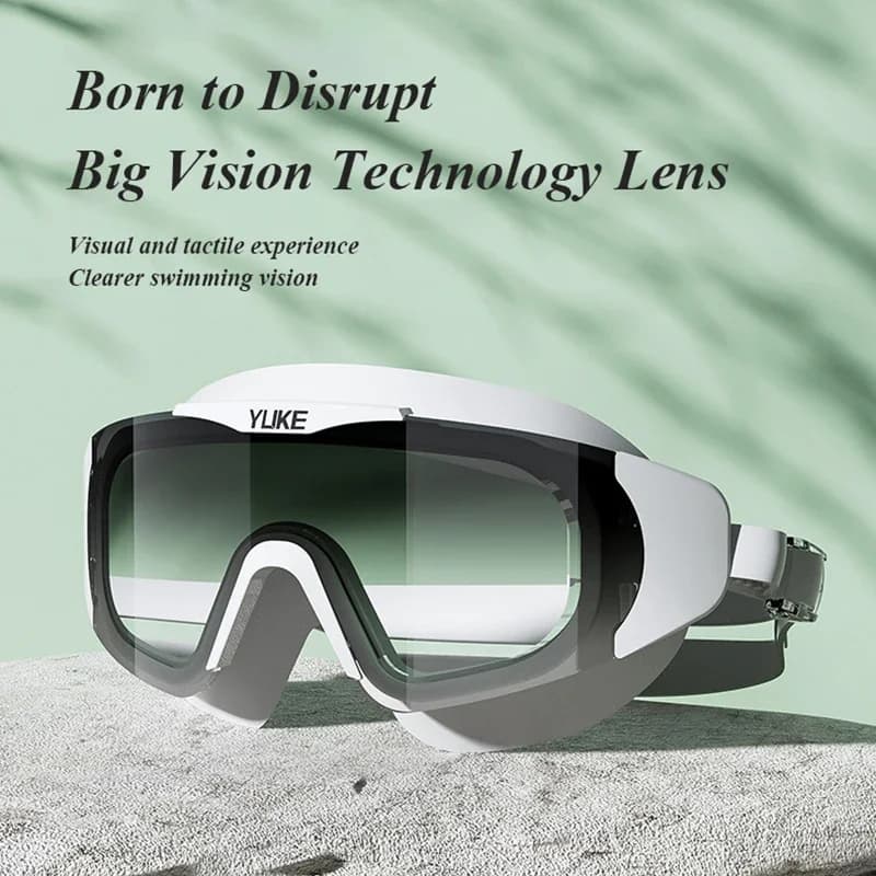 Fashionable swimwear Smooth lenses with large frame Professional silicone swimming glasses waterproof HD anti-fog
